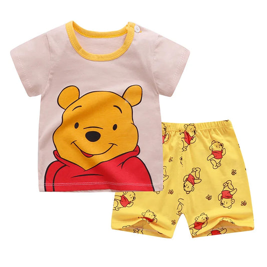 Boys Short Sleeved Suit T-shirt + Shorts 2piece Set