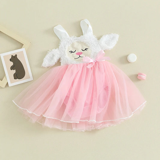 Bunny Ear Embroidery Tutu dress