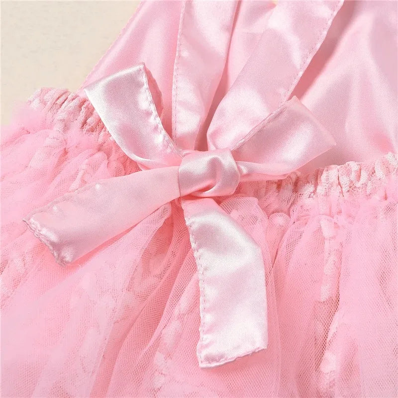 Summer Infant Baby Girl Clothes Letter Lace Jumpsuit Tutu Dress Outfits