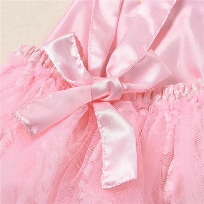 Summer Infant Baby Girl Clothes Letter Lace Jumpsuit Tutu Dress Outfits