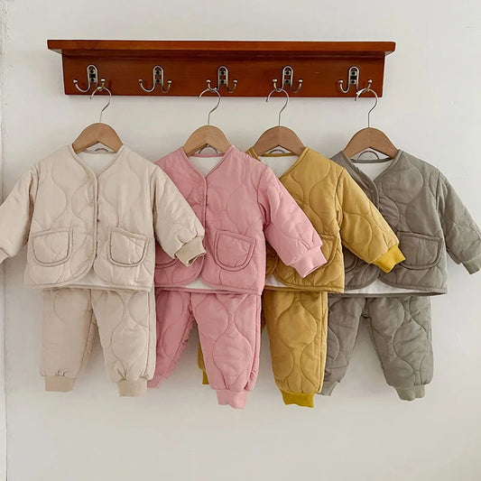 Infant Baby Clothing Set Thicken Jacket + Pants Warm