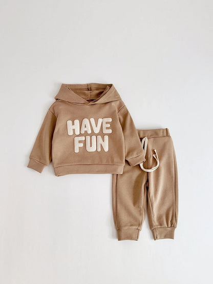 Boys/ Girls Hoodies Suit Casual Style Letter Print 2PCS Sets