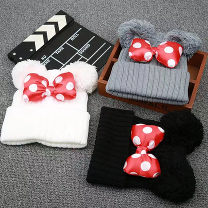 Cute Dot Big Bow Beanie