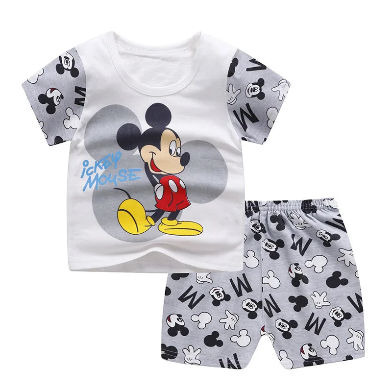 Boys Short Sleeved Suit T-shirt + Shorts 2piece Set