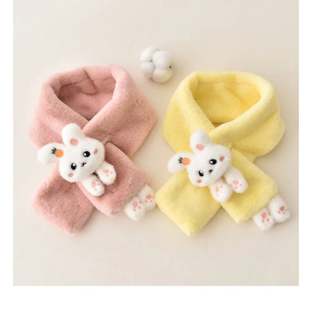 Baby Thick Plush Cross Winter Scarfs