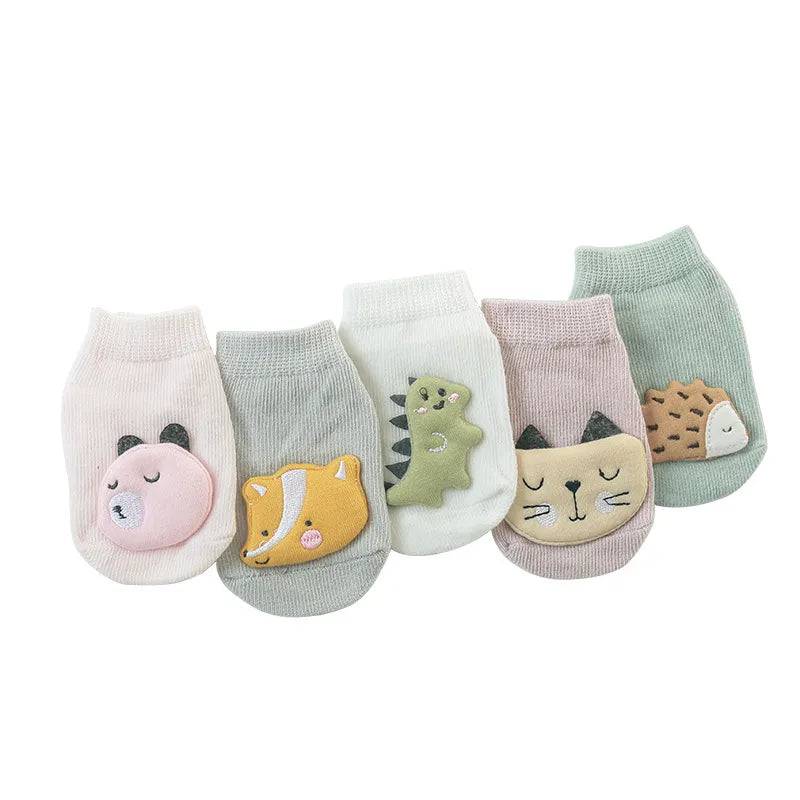 Cute Baby Boy Girl Socks Kids Dinosaur/fox Newborn Cheap Stuff Anti Slip Sokken for 0-3years Bebe Infant Toddlder Floor Socks