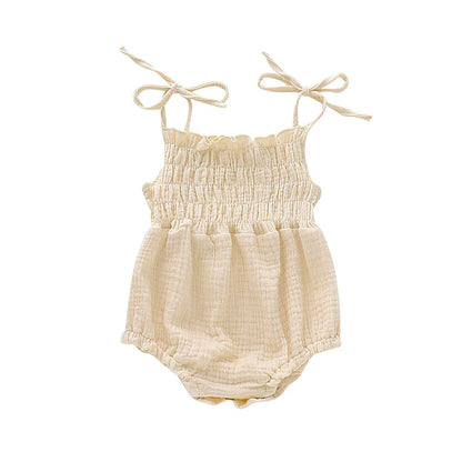 Solid Color Sleeveless Romper