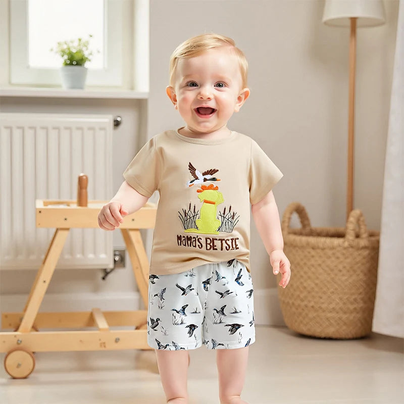 Short Sleeve T-shirts + Elastic Waist Shorts