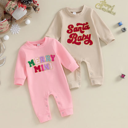 Santa Baby Christmas Long Sleeve Rompers