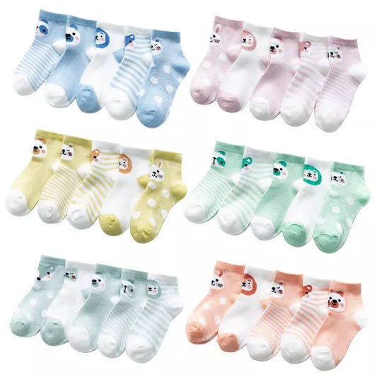 5Pairs Toddler Socks Mesh Cotton