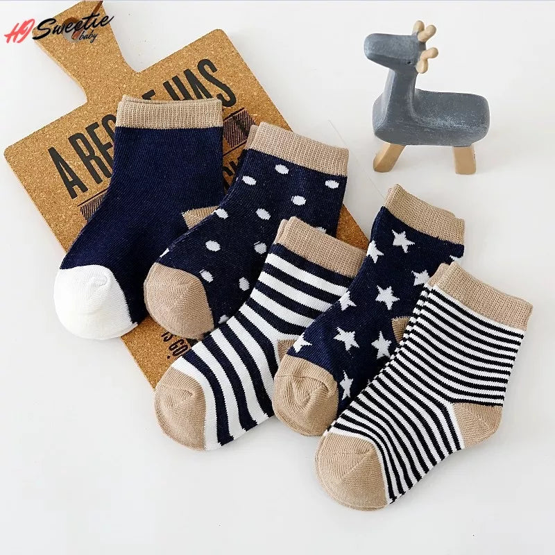 5Pairs Baby Socks Cotton Soft