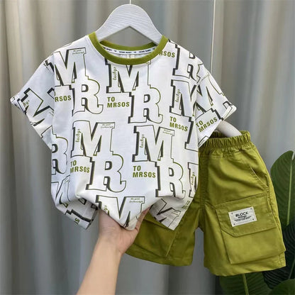 Handsome Clothes Children's Letter Two Piece Set