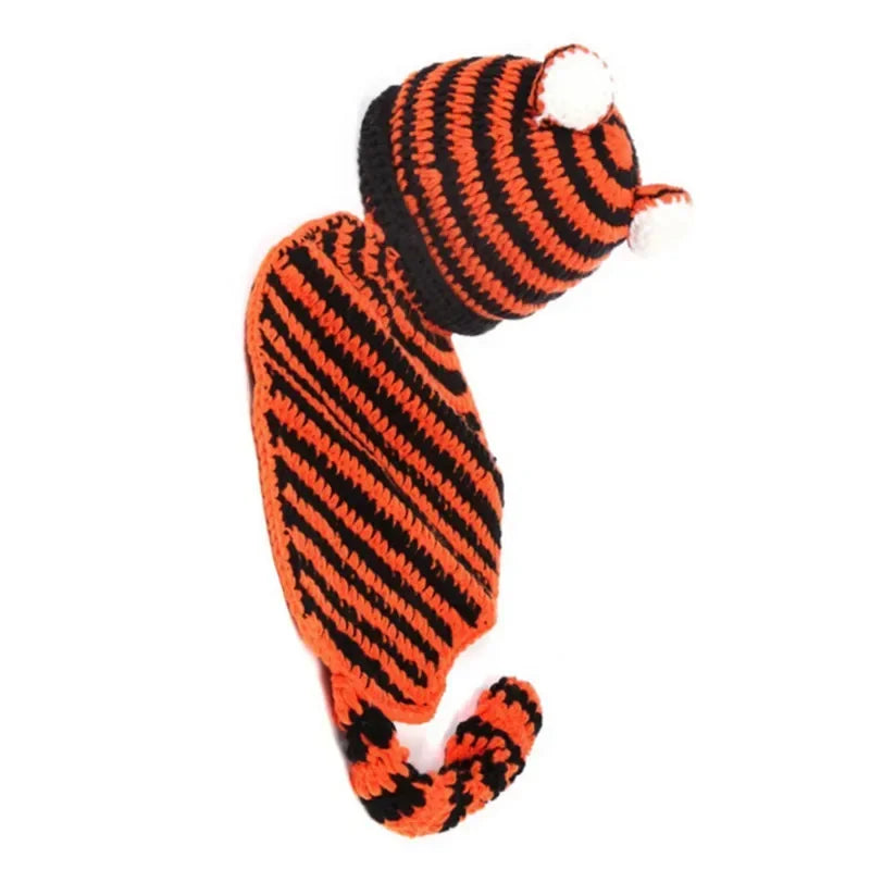 Lovely Dog Photo Shoot Props for Newborns Photography Accessories Boy Girl Birth Clothes Set New Born Knitted Costume Outfit