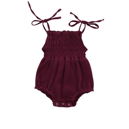 Solid Color Sleeveless Romper