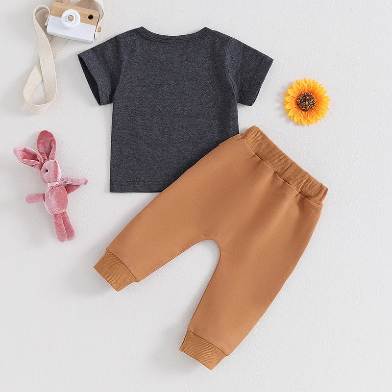 Short Sleeve Checkered Bunny Shirt Jogger Pants