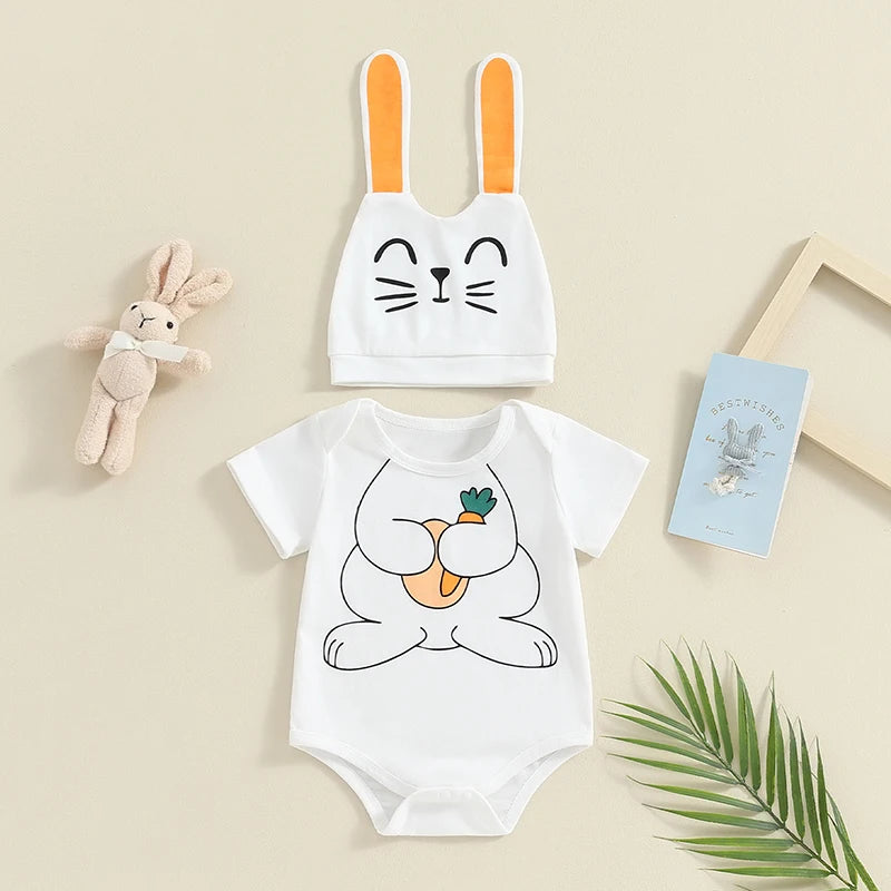 Short Sleeve Bunny with Long Rabbit Ear Hat Set