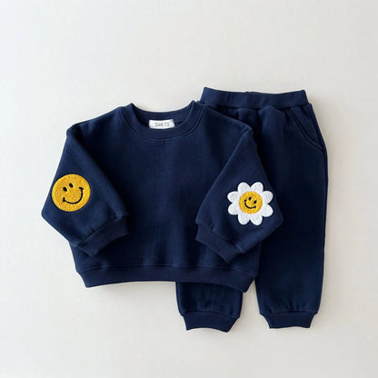 Winter Embroidery Fleece Sweatshirt + Pants