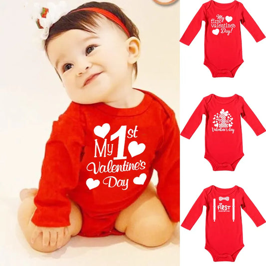 1st Valentine's Day Newborn romper