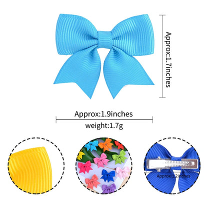 Kids Solid Color Ribbon Baby Bows 10Pcs/lot Hair