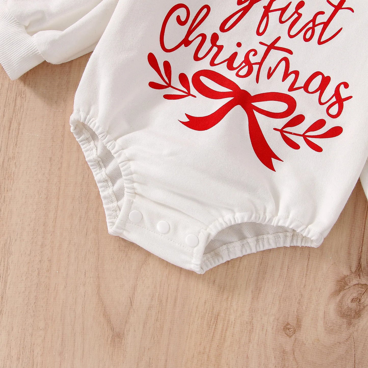 Joyful First Christmas 3Pcs Baby Girl Outfit Set