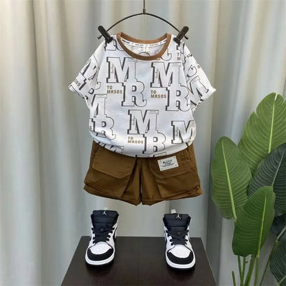 Handsome Clothes Children's Letter Two Piece Set