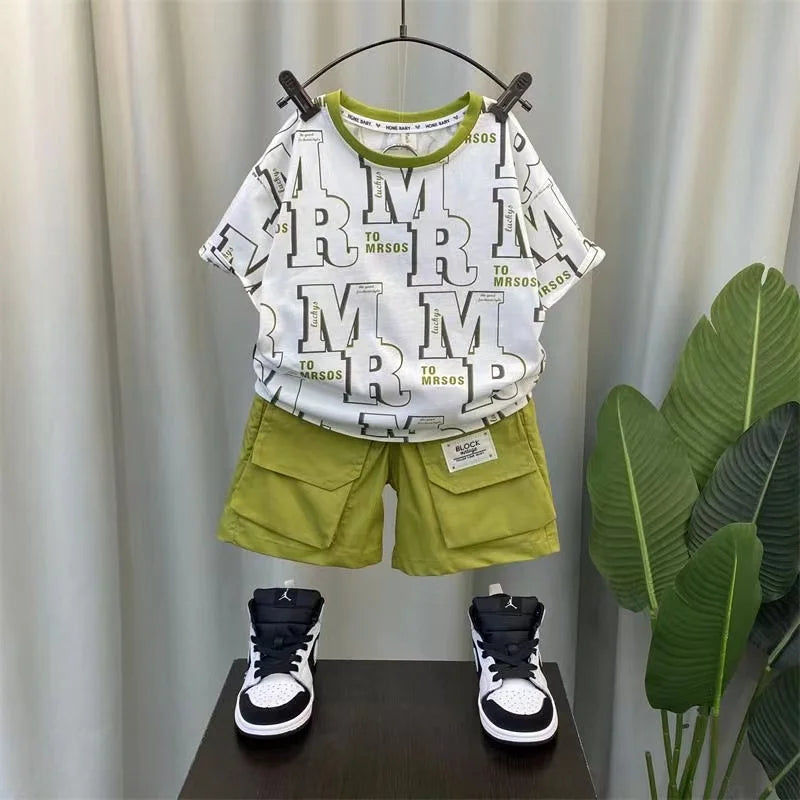 Handsome Clothes Children's Letter Two Piece Set