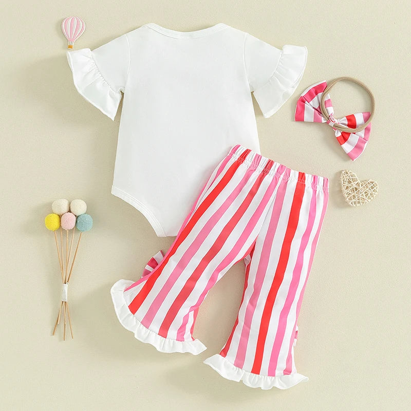 Infant Baby Girl Valentines Day Bell Bottom Outfit