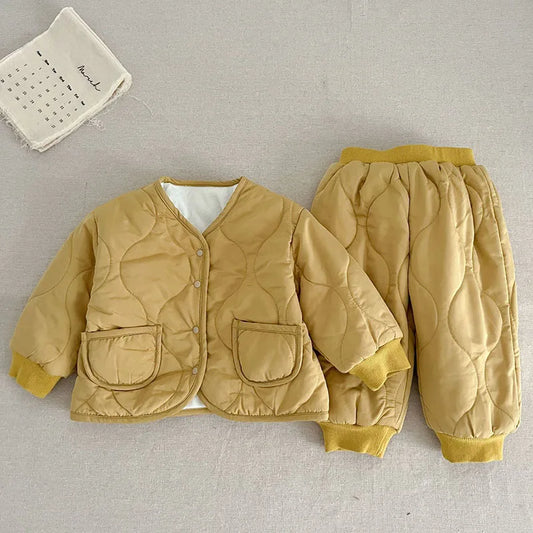 Solid Color Thicken Jacket + Pants