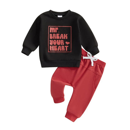 Valentine’s Day Outfits Long Sleeve Sweatshirt and Pants Set