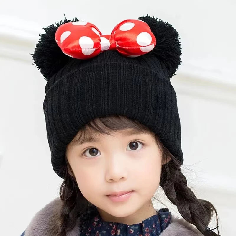 Cute Dot Big Bow Beanie