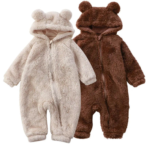 Bear Ear Hood Fleece Onesies Pyjamas