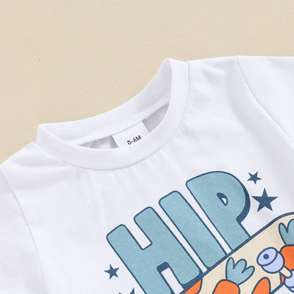 Hip Hop Skateboard Print T-Shirt with Pocket Pants