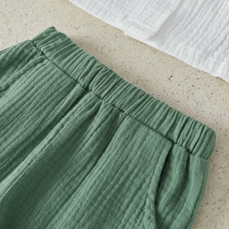 Suefunskry Toddler Boys Spring Fall 2Pcs Outfit Long Sleeve Single-breasted O-Neck Tops and Solid Color Pants Casual Set 6Months