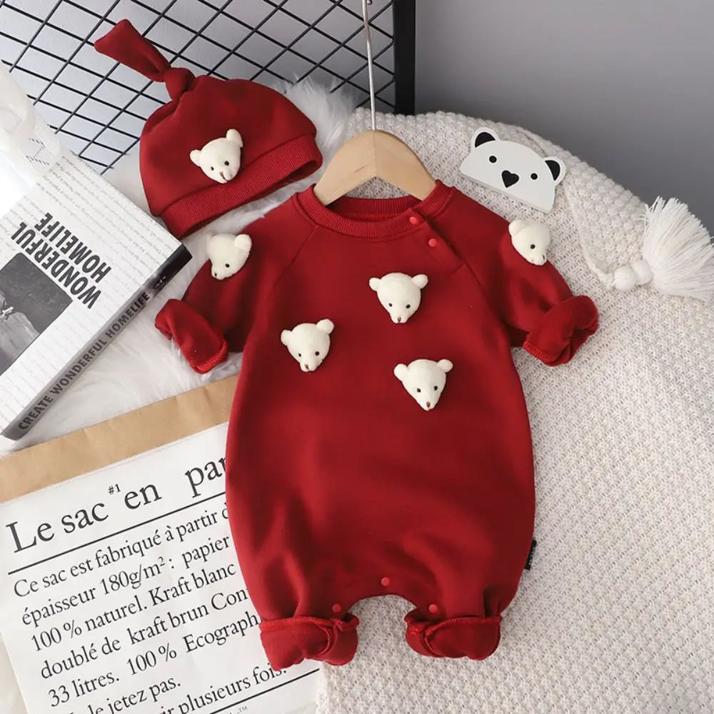 Winter Infant Baby 3D Bear Romper