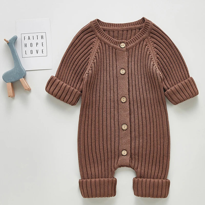 Knitted Newborn Jumpsuit/ Onesies Long Sleeve One Piece