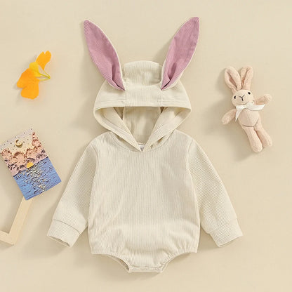 Long Sleeve Romper Bunny Bodysuit with bunny ears