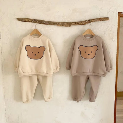 Infant Baby Cartoon Bear Sweatshirt + Pants 2pcs