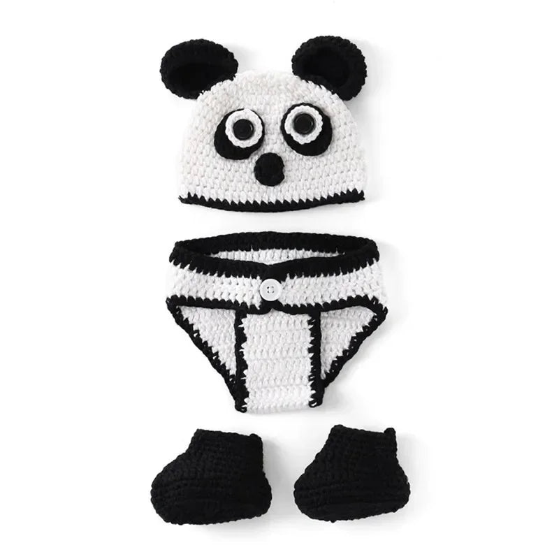 Lovely Dog Photo Shoot Props for Newborns Photography Accessories Boy Girl Birth Clothes Set New Born Knitted Costume Outfit