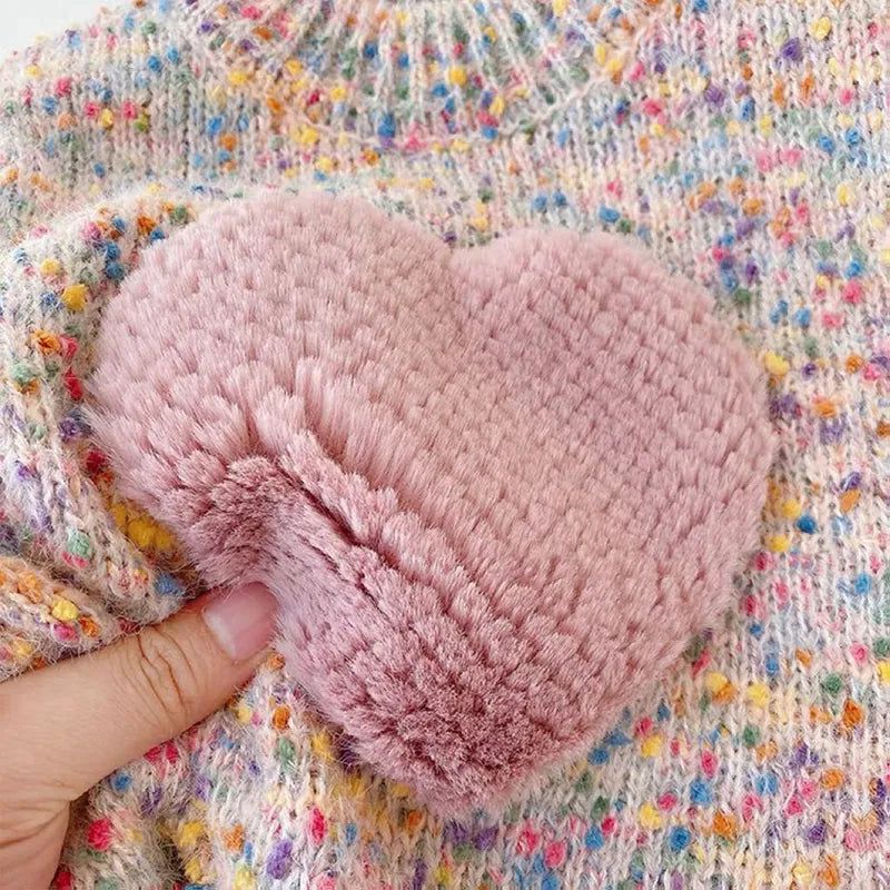 3D Heart Print Baby Sweater