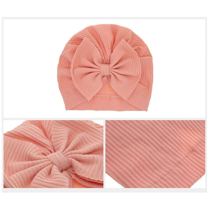 Baby Girl Cotton Turban Big Bow Hat