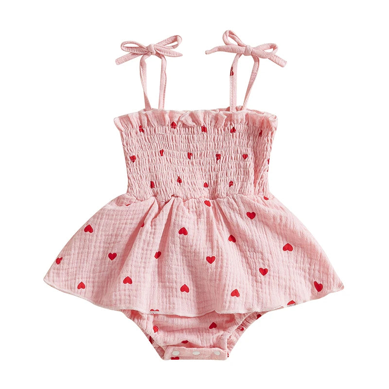 valentine's Heart Print Sleeveless Jumpsuit