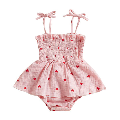 valentine's Heart Print Sleeveless Jumpsuit