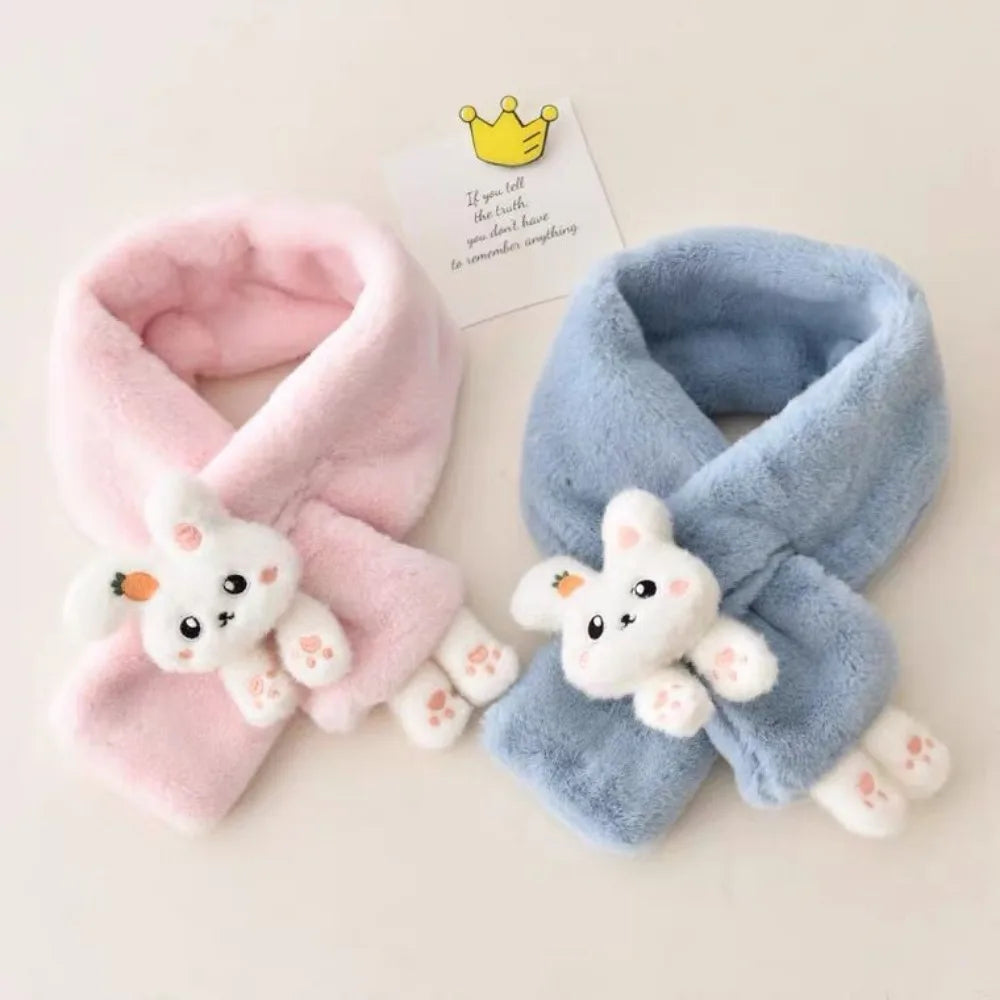 Baby Thick Plush Cross Winter Scarfs