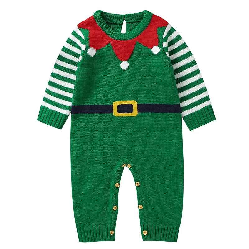 Baby Santa Green Christmas Jumpsuit