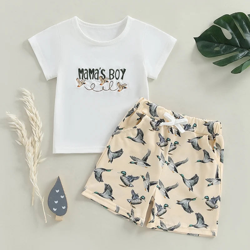 Short Sleeve T-shirts + Elastic Waist Shorts