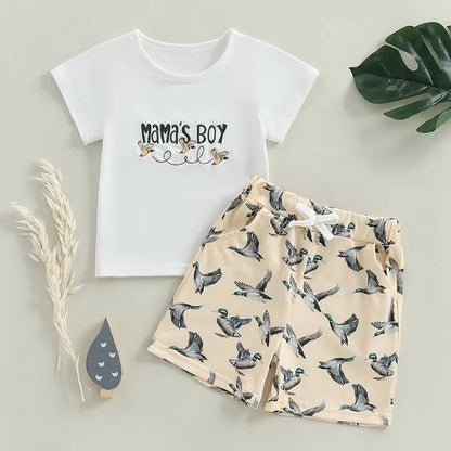Short Sleeve T-shirts + Elastic Waist Shorts