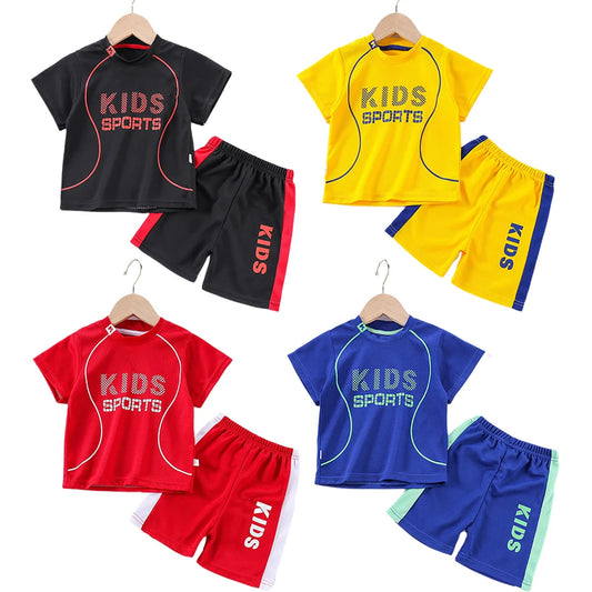 Tops Bottoms Kids 2 Pcs Clothing Set Children Sport Clothes