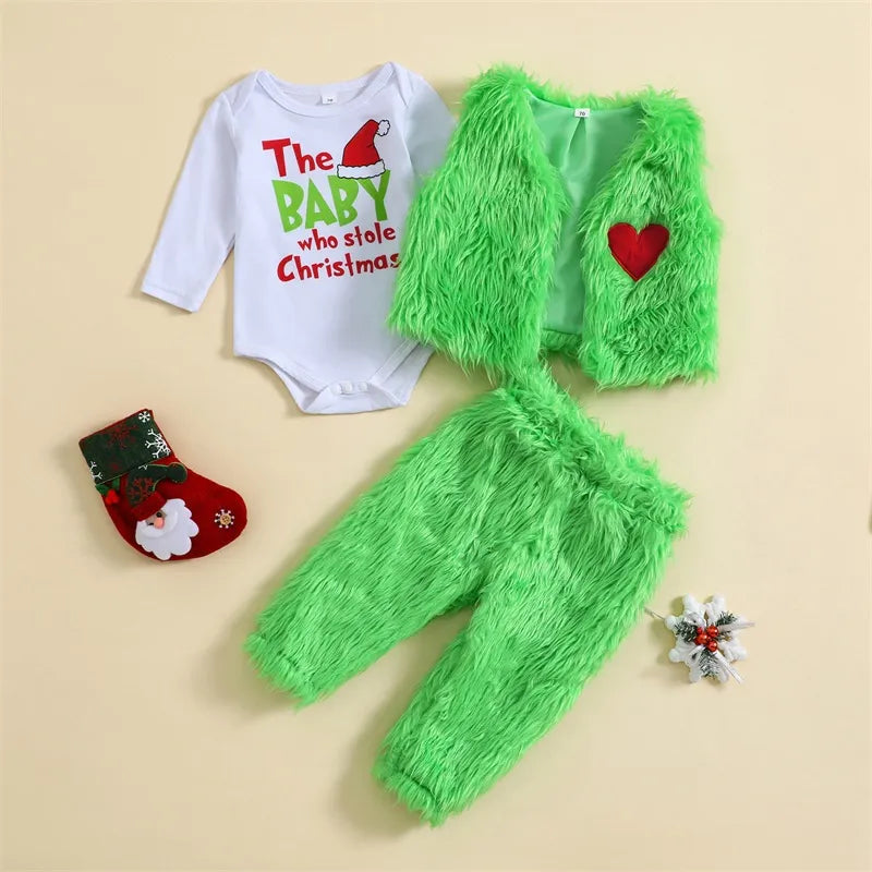 Green Baby Streetwear Christmas Set