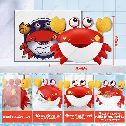 Crab Shaped Baby Bubble Bath Toys with Music Maker for Bathtub Baby Bath Toys Parent Child Toys Bubble Machine During Bath Time