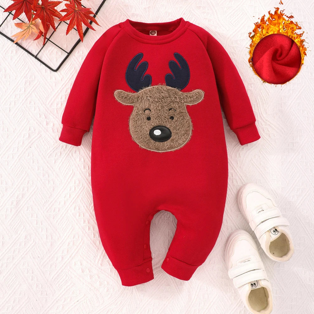 Infant Baby Christmas Elderly Elk Romper